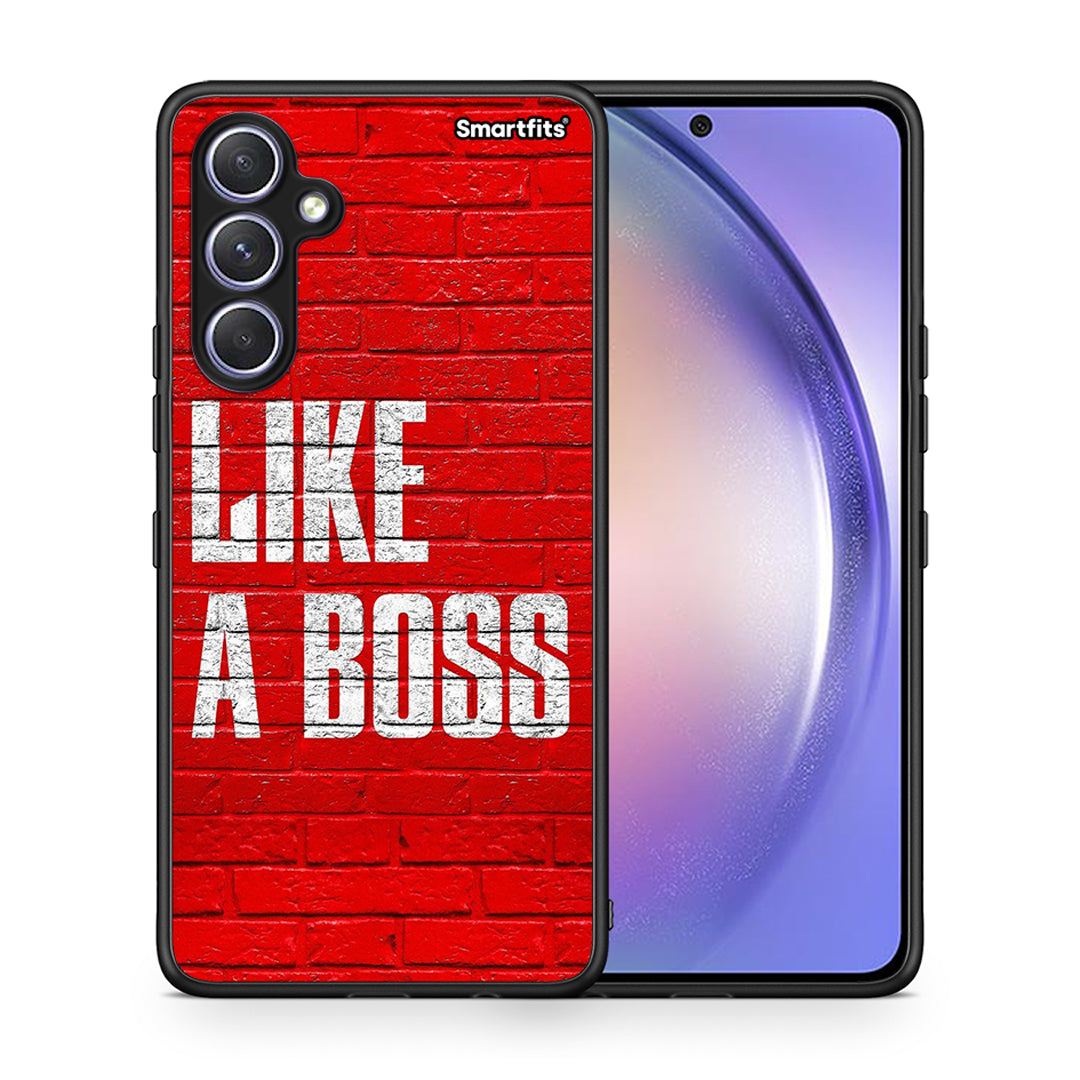 Θήκη Samsung Galaxy A54 Like A Boss από τη Smartfits με σχέδιο στο πίσω μέρος και μαύρο περίβλημα | Samsung Galaxy A54 Like A Boss Case with Colorful Back and Black Bezels