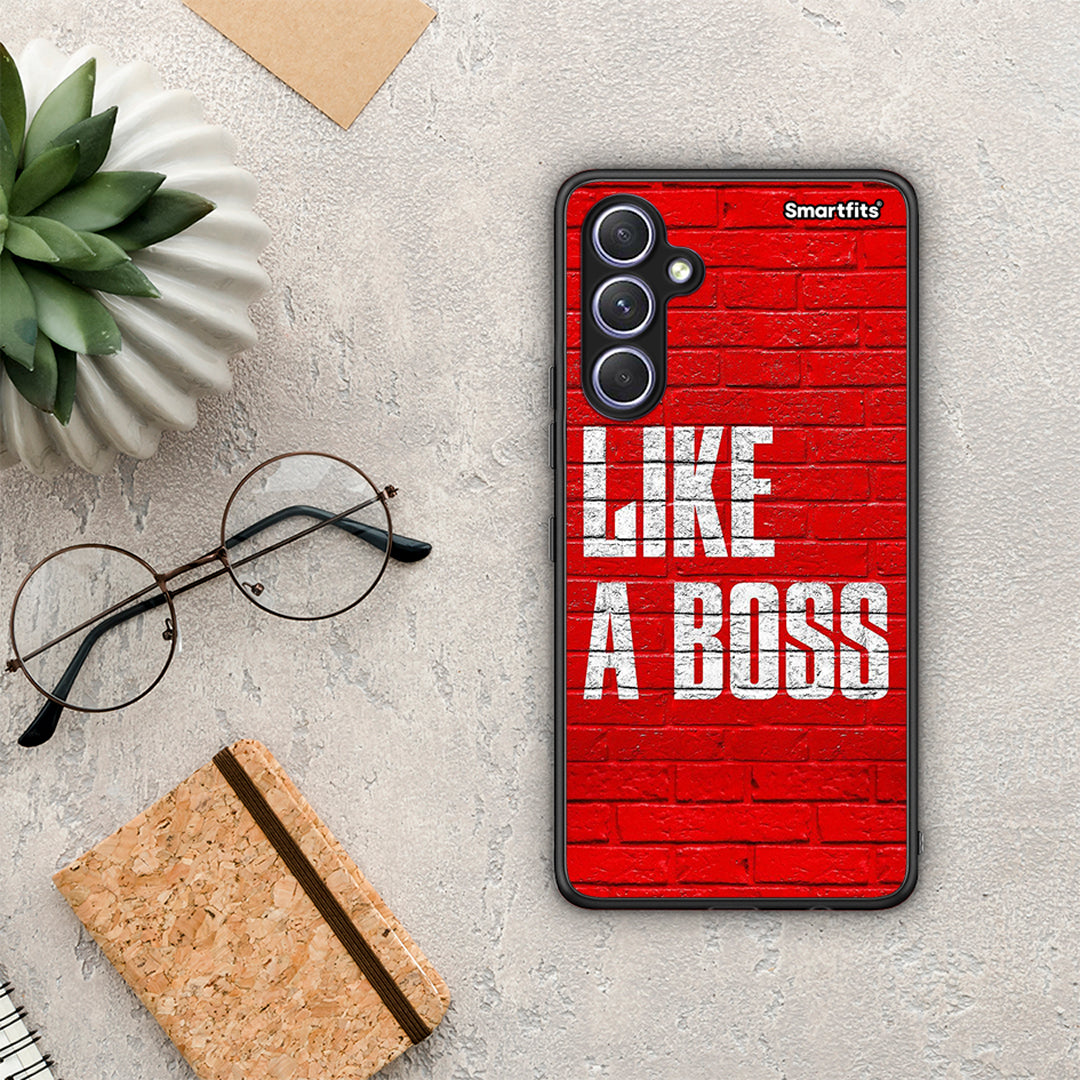 Θήκη Samsung Galaxy A54 Like A Boss από τη Smartfits με σχέδιο στο πίσω μέρος και μαύρο περίβλημα | Samsung Galaxy A54 Like A Boss Case with Colorful Back and Black Bezels