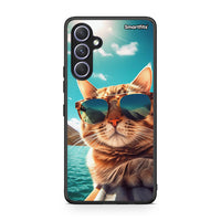 Thumbnail for Θήκη Samsung Galaxy A54 Summer Cat από τη Smartfits με σχέδιο στο πίσω μέρος και μαύρο περίβλημα | Samsung Galaxy A54 Summer Cat Case with Colorful Back and Black Bezels