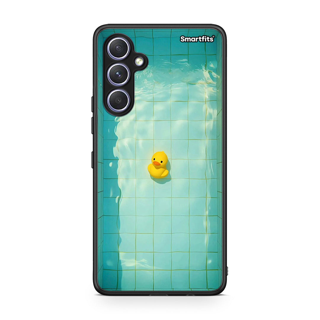 Θήκη Samsung Galaxy A54 Yellow Duck από τη Smartfits με σχέδιο στο πίσω μέρος και μαύρο περίβλημα | Samsung Galaxy A54 Yellow Duck Case with Colorful Back and Black Bezels