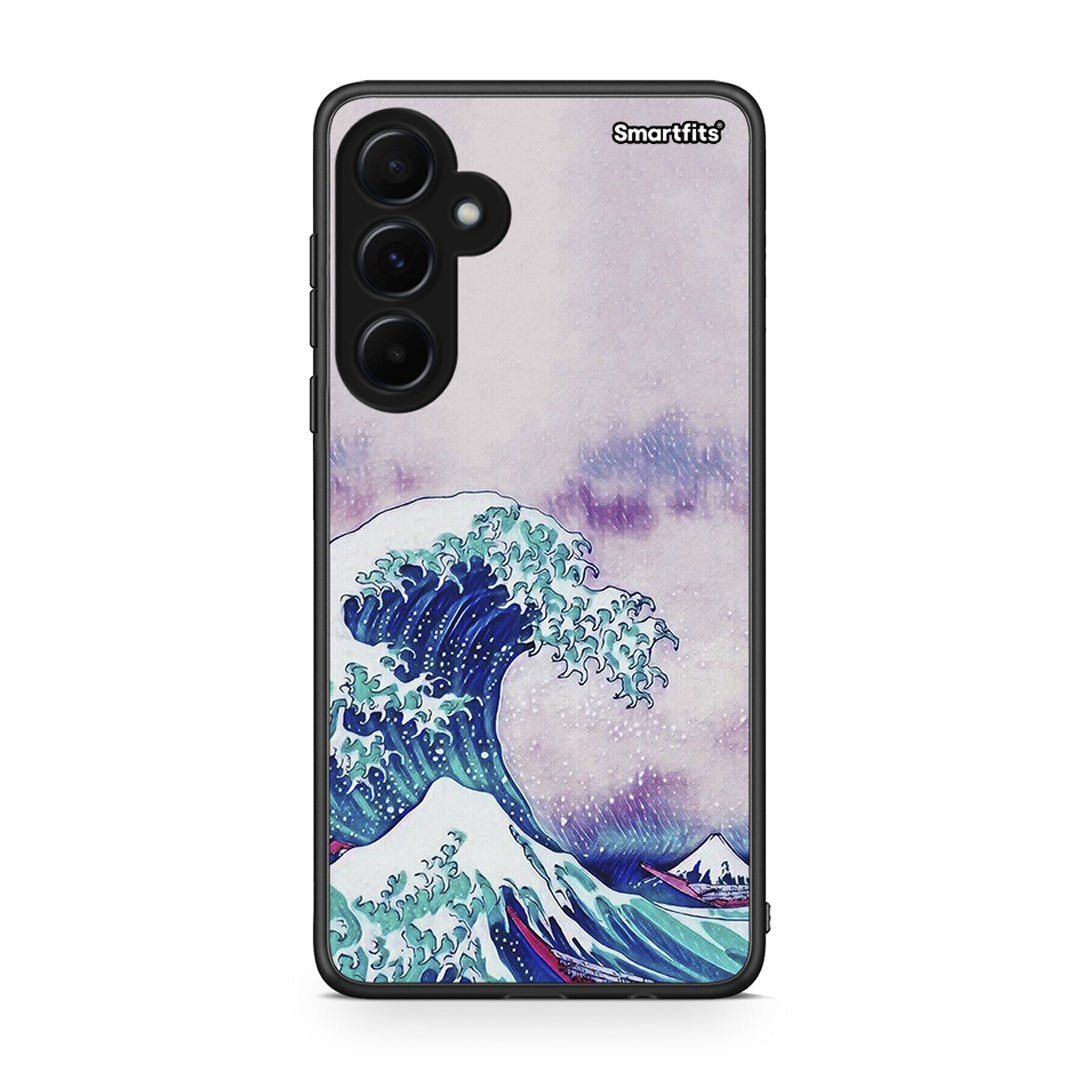 Samsung Galaxy A55 Blue Waves θήκη από τη Smartfits με σχέδιο στο πίσω μέρος και μαύρο περίβλημα | Smartphone case with colorful back and black bezels by Smartfits