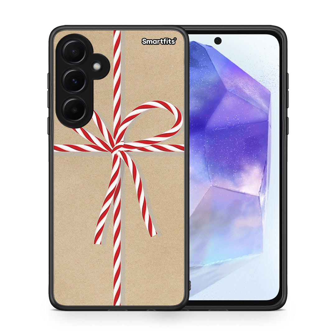 Θήκη Samsung Galaxy A55 Christmas Gift από τη Smartfits με σχέδιο στο πίσω μέρος και μαύρο περίβλημα | Samsung Galaxy A55 Christmas Gift case with colorful back and black bezels