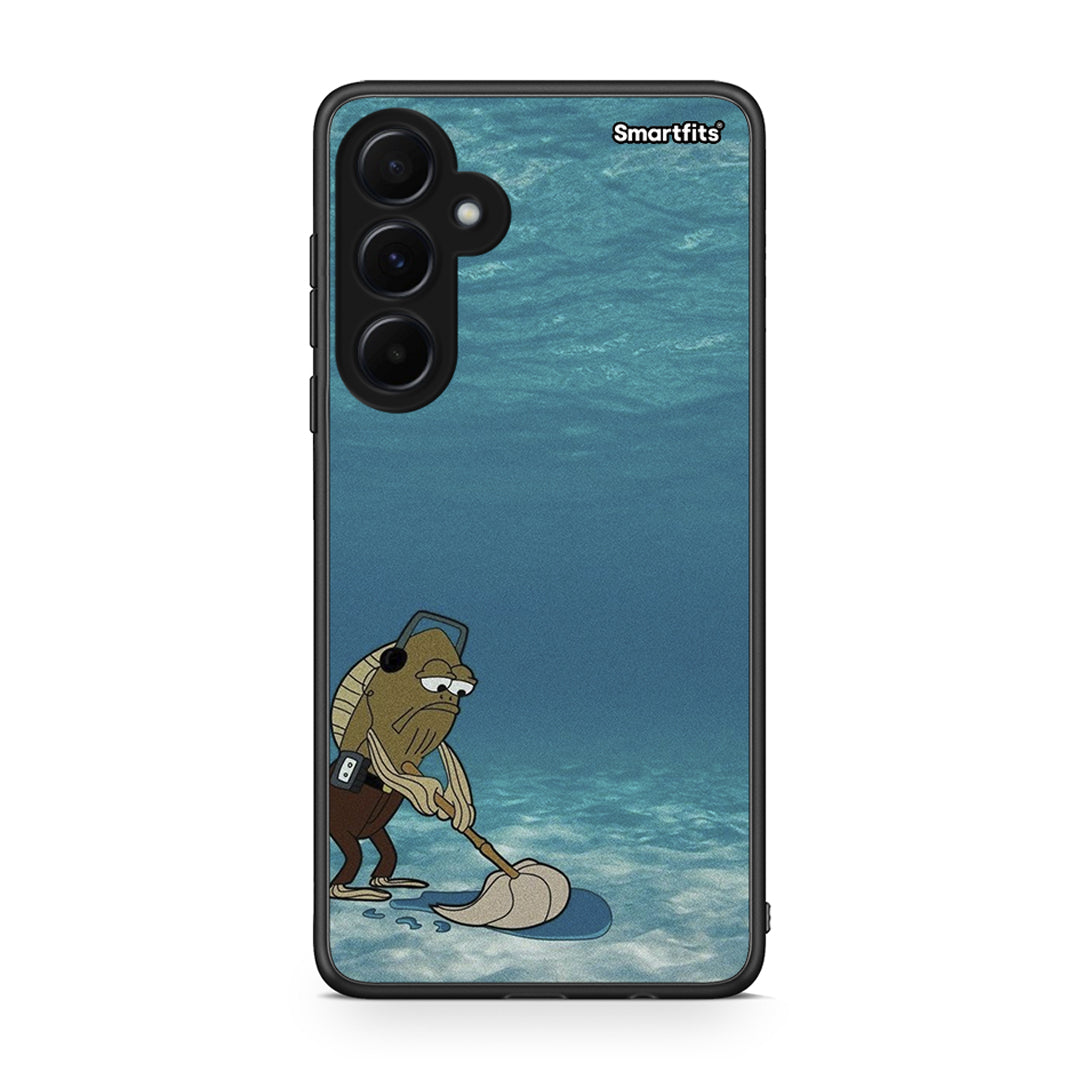 Samsung Galaxy A55 Clean The Ocean Θήκη από τη Smartfits με σχέδιο στο πίσω μέρος και μαύρο περίβλημα | Smartphone case with colorful back and black bezels by Smartfits