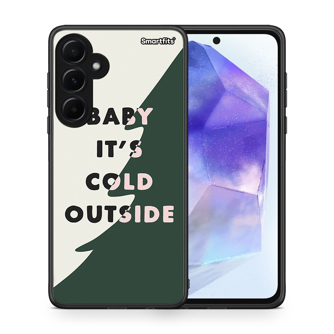 Θήκη Samsung Galaxy A55 Cold Outside από τη Smartfits με σχέδιο στο πίσω μέρος και μαύρο περίβλημα | Samsung Galaxy A55 Cold Outside case with colorful back and black bezels