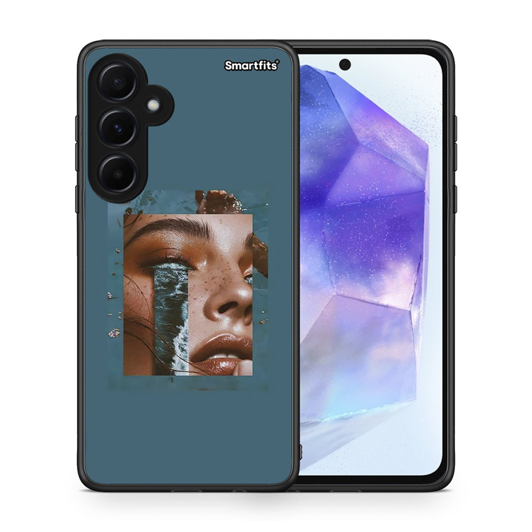 Θήκη Samsung Galaxy A55 Cry An Ocean από τη Smartfits με σχέδιο στο πίσω μέρος και μαύρο περίβλημα | Samsung Galaxy A55 Cry An Ocean case with colorful back and black bezels