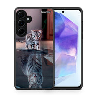 Thumbnail for Θήκη Samsung Galaxy A55 Tiger Cute από τη Smartfits με σχέδιο στο πίσω μέρος και μαύρο περίβλημα | Samsung Galaxy A55 Tiger Cute case with colorful back and black bezels