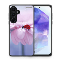 Thumbnail for Θήκη Samsung Galaxy A55 Ladybug Flower από τη Smartfits με σχέδιο στο πίσω μέρος και μαύρο περίβλημα | Samsung Galaxy A55 Ladybug Flower case with colorful back and black bezels