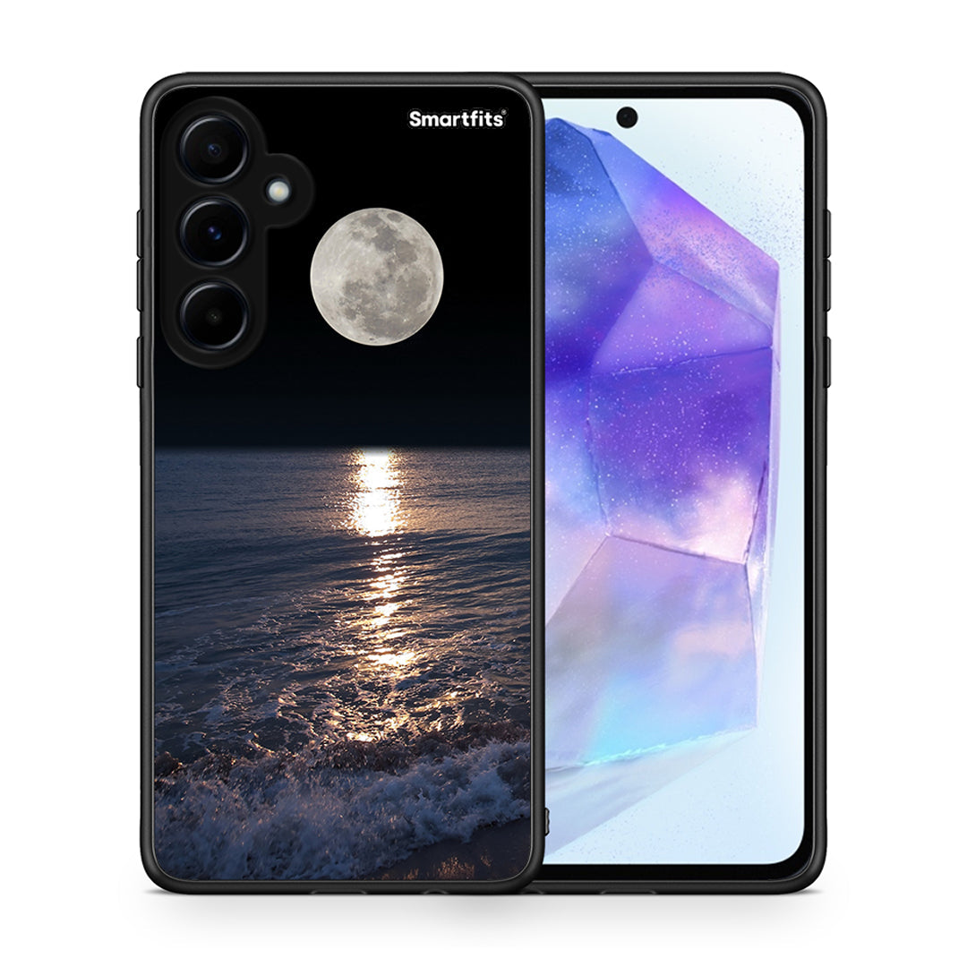 Θήκη Samsung Galaxy A55 Moon Landscape από τη Smartfits με σχέδιο στο πίσω μέρος και μαύρο περίβλημα | Samsung Galaxy A55 Moon Landscape case with colorful back and black bezels