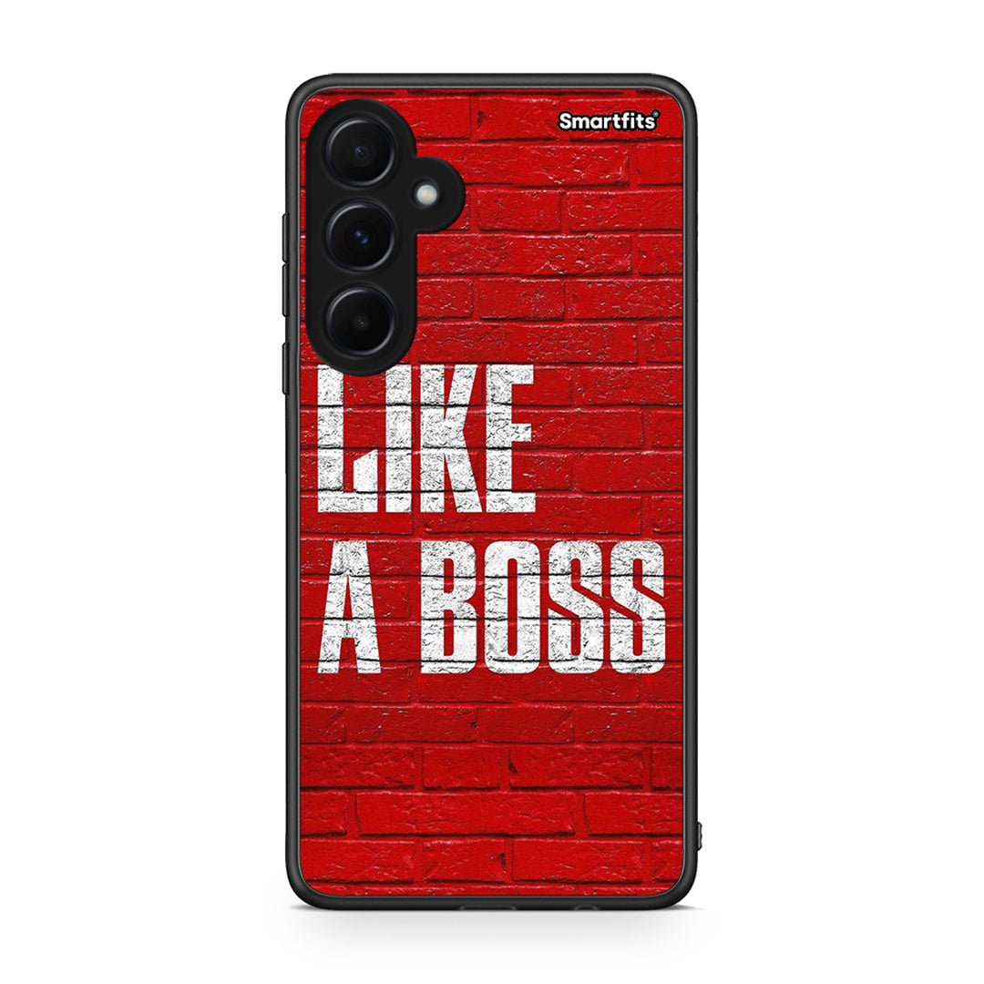 Samsung Galaxy A55 Like A Boss θήκη από τη Smartfits με σχέδιο στο πίσω μέρος και μαύρο περίβλημα | Smartphone case with colorful back and black bezels by Smartfits