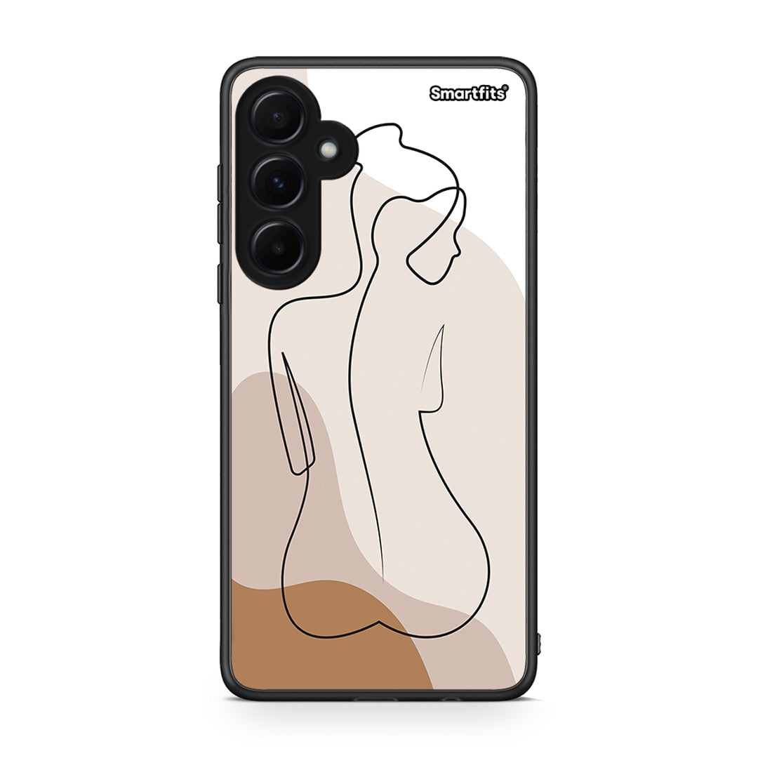 Samsung Galaxy A55 LineArt Woman θήκη από τη Smartfits με σχέδιο στο πίσω μέρος και μαύρο περίβλημα | Smartphone case with colorful back and black bezels by Smartfits