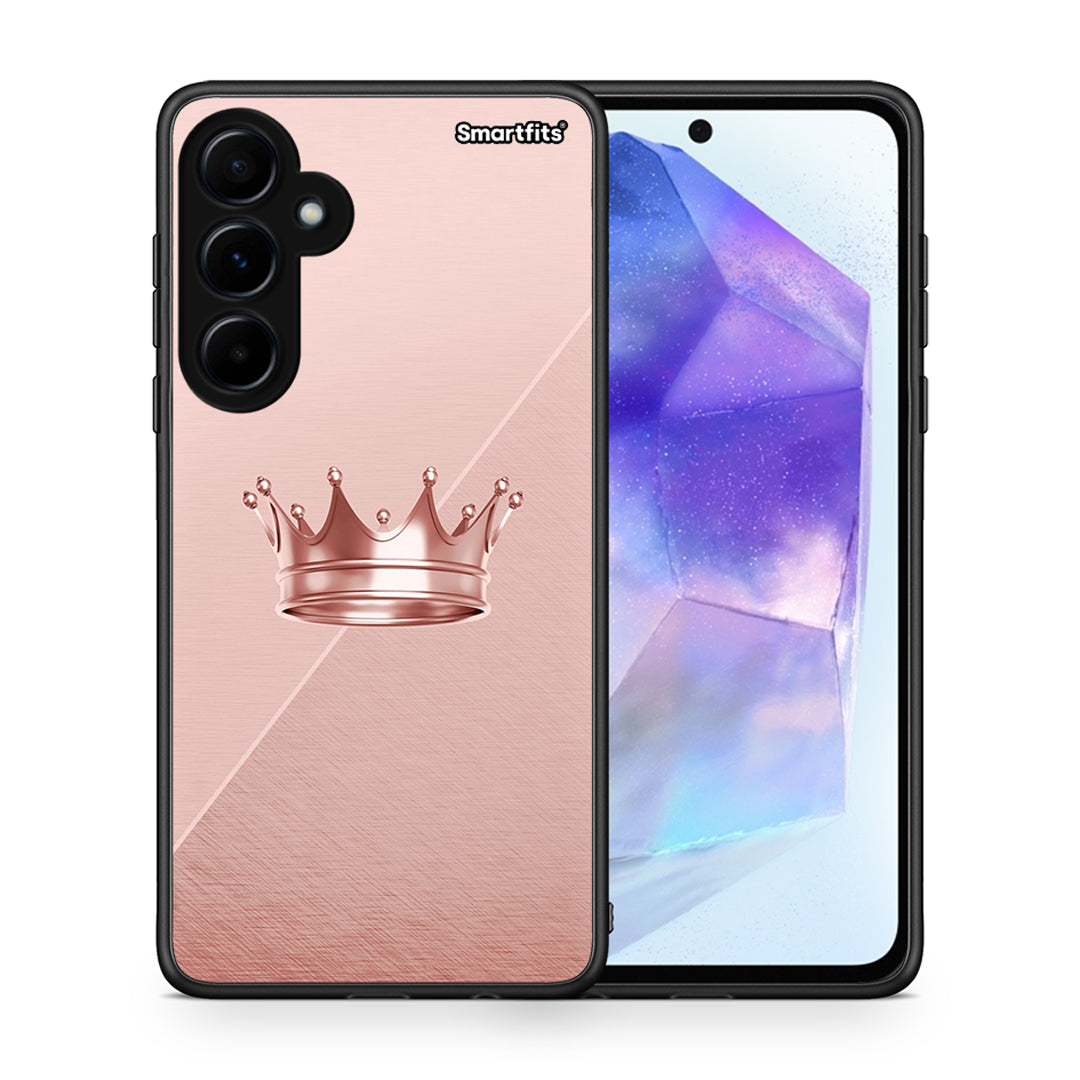 Θήκη Samsung Galaxy A55 Crown Minimal από τη Smartfits με σχέδιο στο πίσω μέρος και μαύρο περίβλημα | Samsung Galaxy A55 Crown Minimal case with colorful back and black bezels