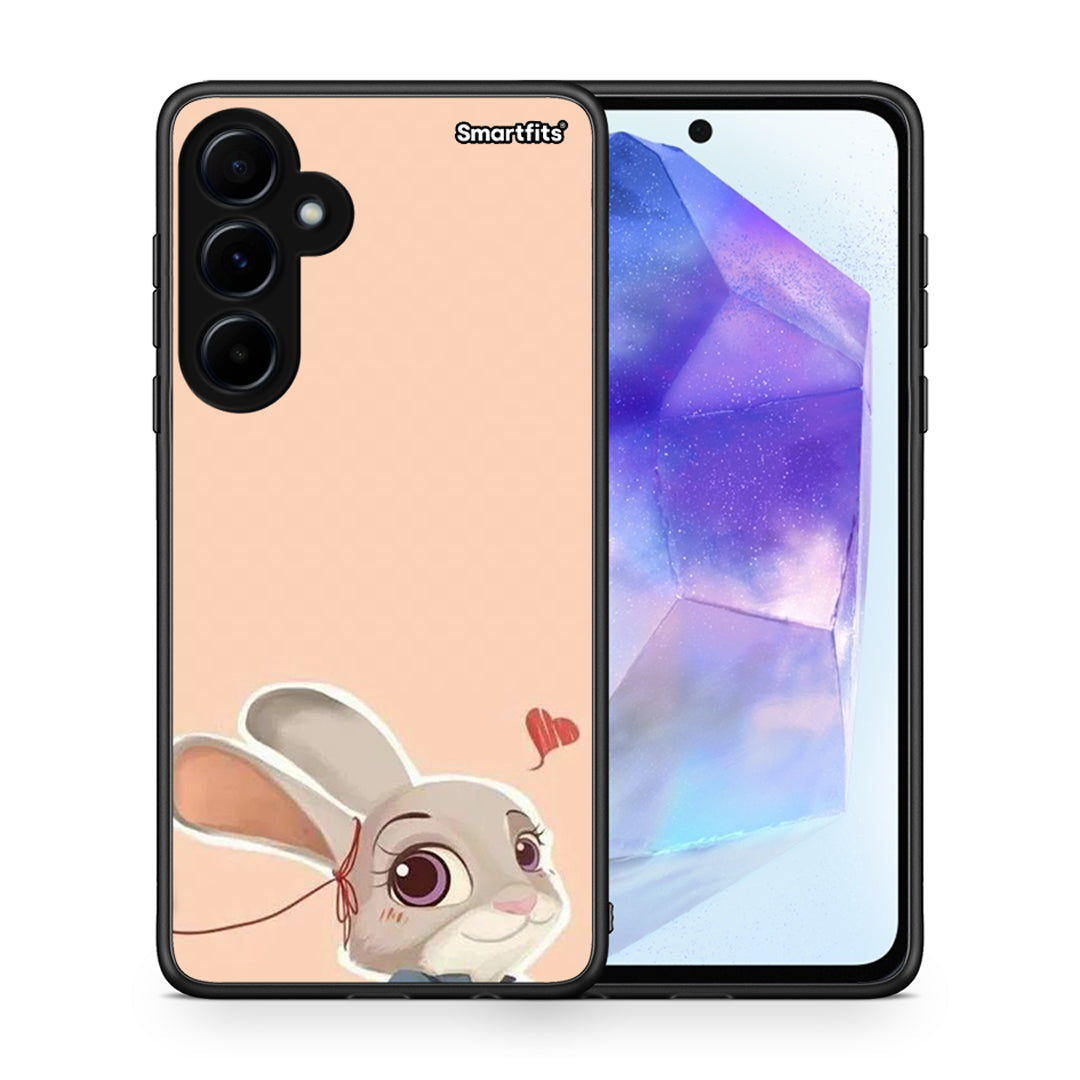 Θήκη Samsung Galaxy A55 Nick Wilde And Judy Hopps Love 2 από τη Smartfits με σχέδιο στο πίσω μέρος και μαύρο περίβλημα | Samsung Galaxy A55 Nick Wilde And Judy Hopps Love 2 case with colorful back and black bezels