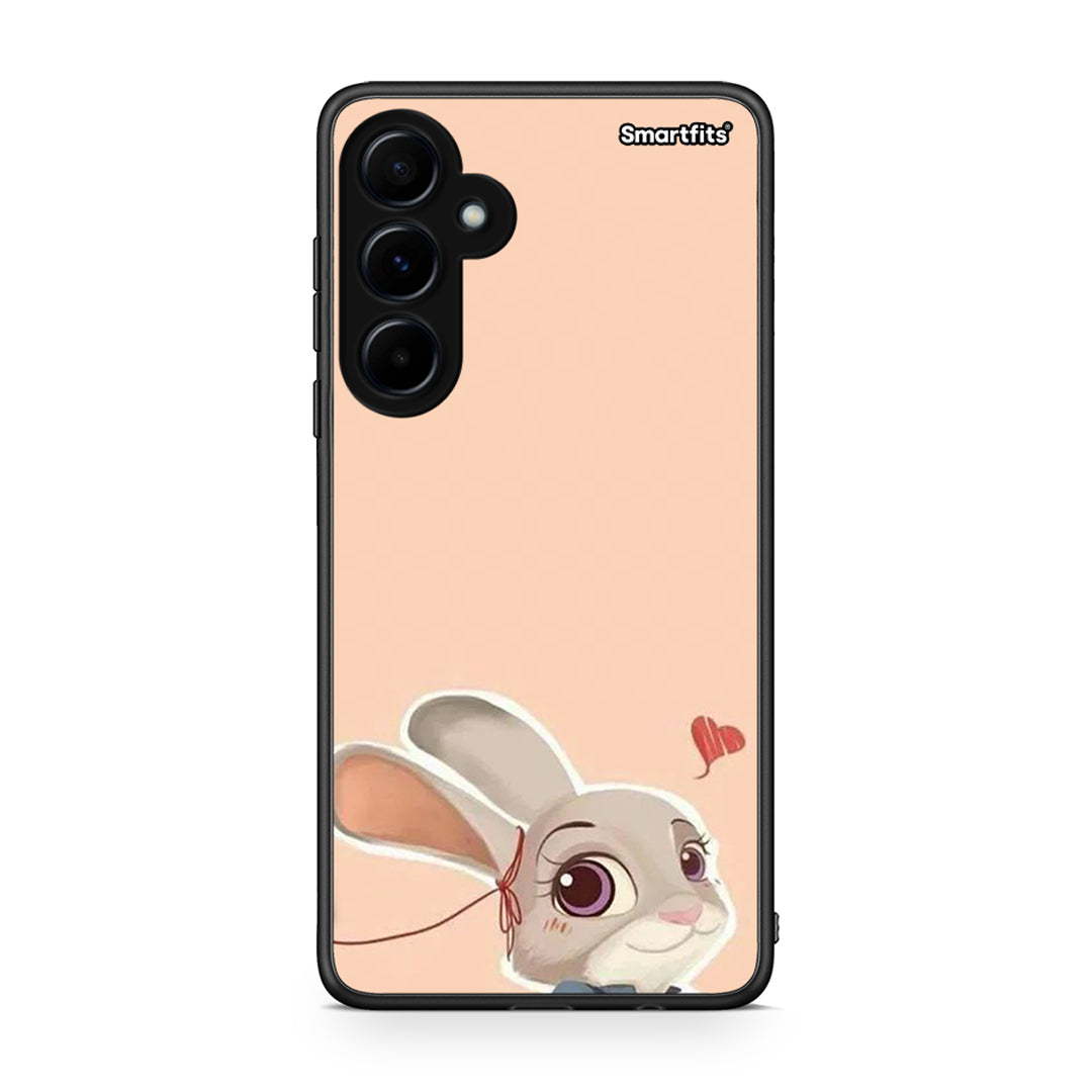 Samsung Galaxy A55 Nick Wilde And Judy Hopps Love 2 θήκη από τη Smartfits με σχέδιο στο πίσω μέρος και μαύρο περίβλημα | Smartphone case with colorful back and black bezels by Smartfits