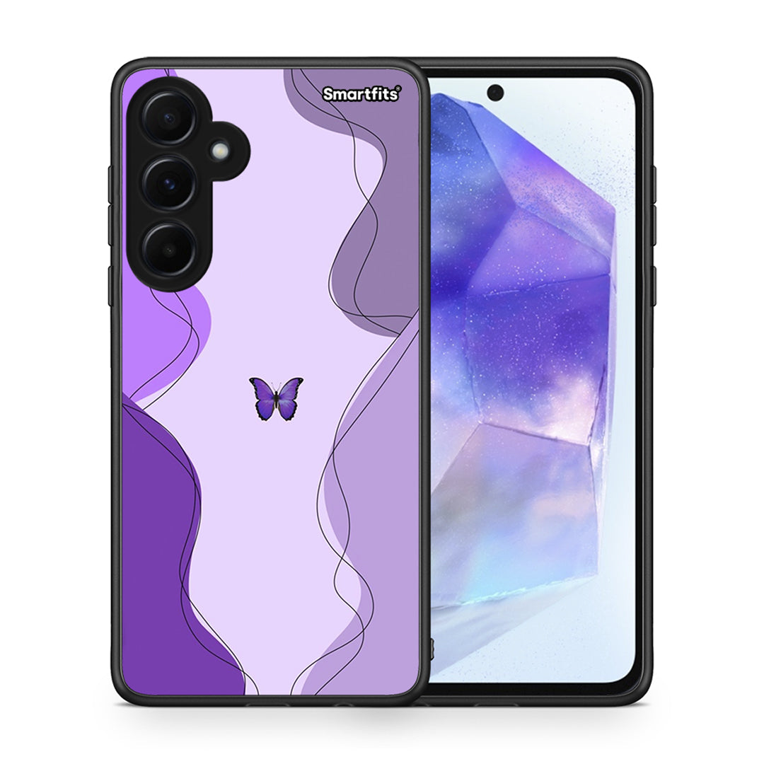 Purple Mariposa - Samsung Galaxy A55 case