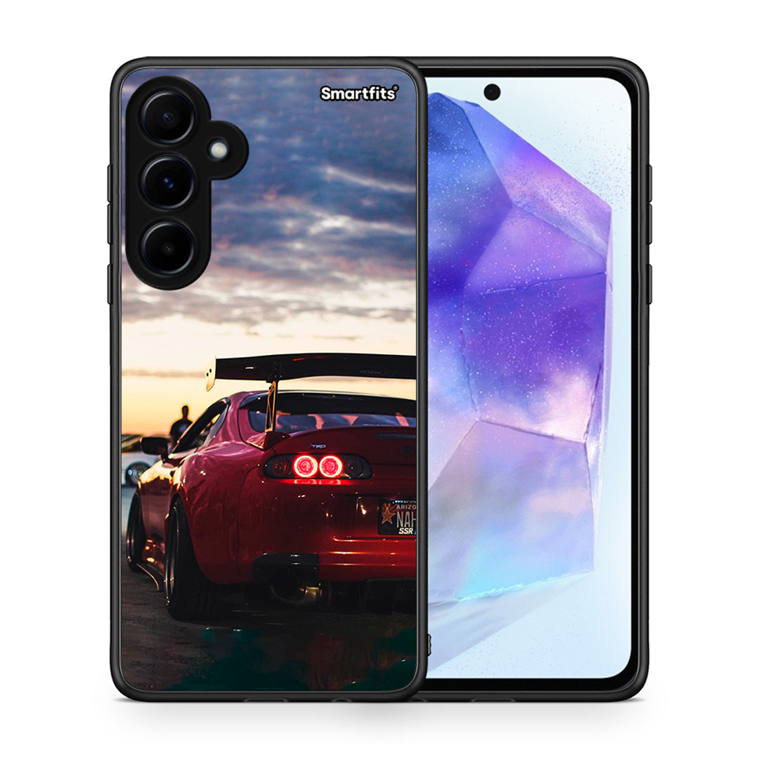 Θήκη Samsung Galaxy A55 Racing Supra από τη Smartfits με σχέδιο στο πίσω μέρος και μαύρο περίβλημα | Samsung Galaxy A55 Racing Supra case with colorful back and black bezels