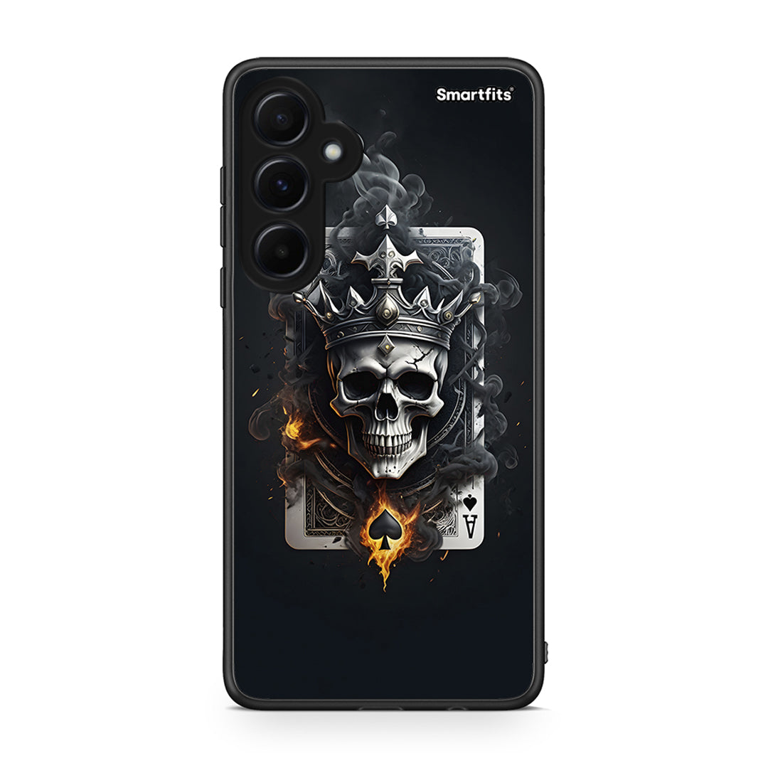 Samsung Galaxy A55 Skull King Ace θήκη από τη Smartfits με σχέδιο στο πίσω μέρος και μαύρο περίβλημα | Smartphone case with colorful back and black bezels by Smartfits