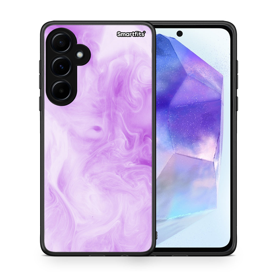 Θήκη Samsung Galaxy A55 Lavender Watercolor από τη Smartfits με σχέδιο στο πίσω μέρος και μαύρο περίβλημα | Samsung Galaxy A55 Lavender Watercolor case with colorful back and black bezels