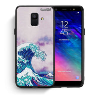 Thumbnail for Θήκη Samsung A6 2018 Blue Waves από τη Smartfits με σχέδιο στο πίσω μέρος και μαύρο περίβλημα | Samsung A6 2018 Blue Waves case with colorful back and black bezels