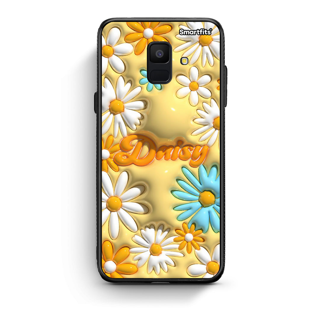 samsung A6 Bubble Daisies θήκη από τη Smartfits με σχέδιο στο πίσω μέρος και μαύρο περίβλημα | Smartphone case with colorful back and black bezels by Smartfits