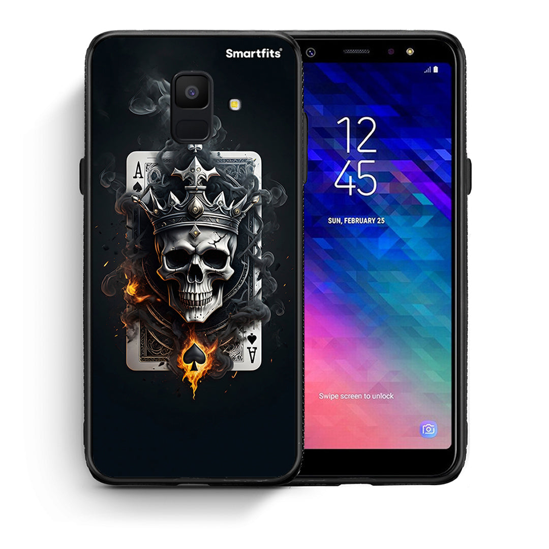 Θήκη Samsung A6 2018 Skull King Ace από τη Smartfits με σχέδιο στο πίσω μέρος και μαύρο περίβλημα | Samsung A6 2018 Skull King Ace case with colorful back and black bezels