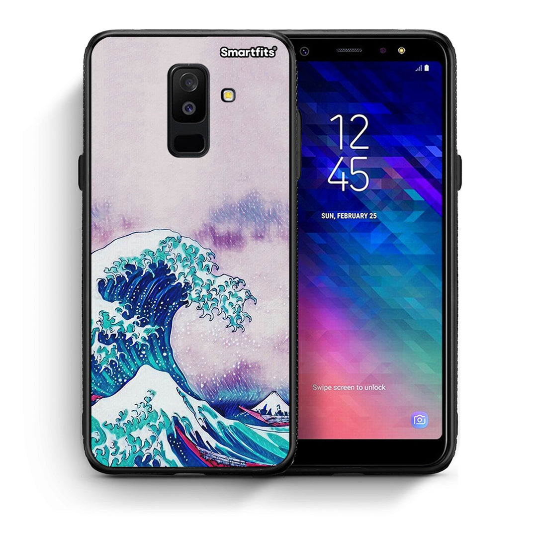 Θήκη Samsung A6+ 2018 Blue Waves από τη Smartfits με σχέδιο στο πίσω μέρος και μαύρο περίβλημα | Samsung A6+ 2018 Blue Waves case with colorful back and black bezels