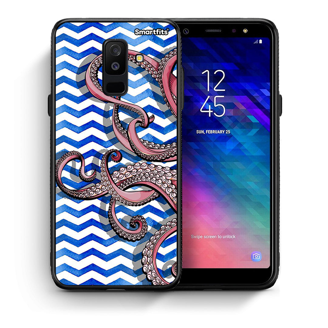 Θήκη Samsung A6+ 2018 Chevron Devilfish από τη Smartfits με σχέδιο στο πίσω μέρος και μαύρο περίβλημα | Samsung A6+ 2018 Chevron Devilfish case with colorful back and black bezels