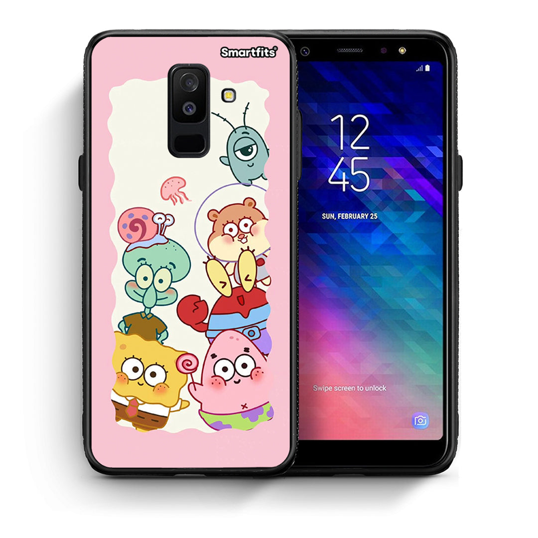 Θήκη Samsung A6+ 2018 Cute Companion από τη Smartfits με σχέδιο στο πίσω μέρος και μαύρο περίβλημα | Samsung A6+ 2018 Cute Companion case with colorful back and black bezels