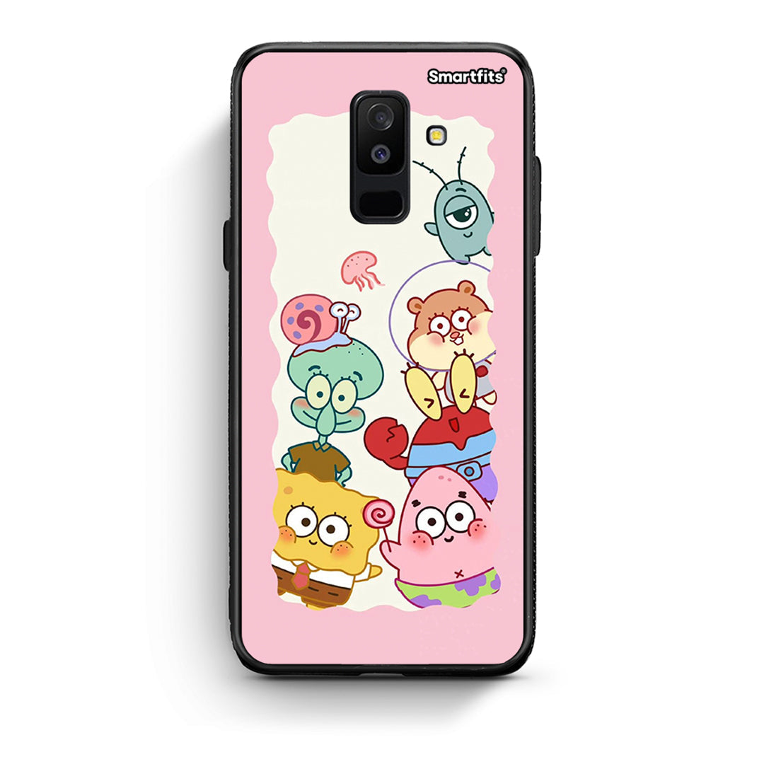 samsung A6 Plus Cute Companion θήκη από τη Smartfits με σχέδιο στο πίσω μέρος και μαύρο περίβλημα | Smartphone case with colorful back and black bezels by Smartfits