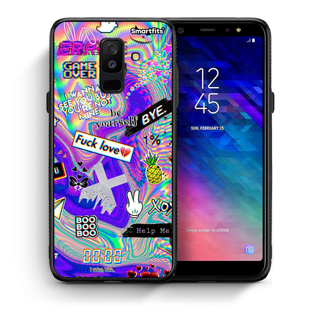 Θήκη Samsung A6+ 2018 Game Over από τη Smartfits με σχέδιο στο πίσω μέρος και μαύρο περίβλημα | Samsung A6+ 2018 Game Over case with colorful back and black bezels