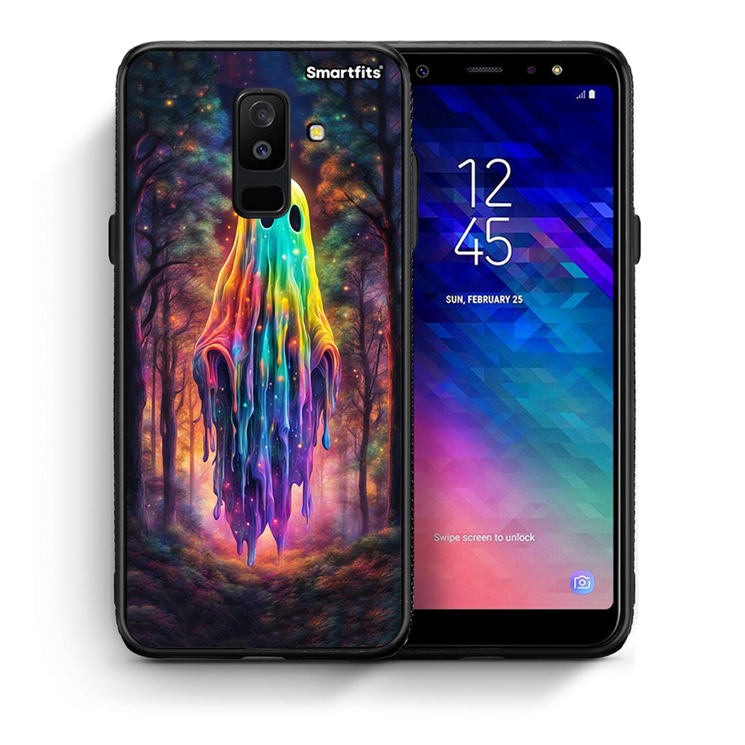 Θήκη Samsung A6+ 2018 Halloween Ghost από τη Smartfits με σχέδιο στο πίσω μέρος και μαύρο περίβλημα | Samsung A6+ 2018 Halloween Ghost case with colorful back and black bezels