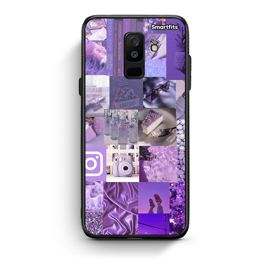 samsung A6 Plus Purple Aesthetic Collage θήκη από τη Smartfits με σχέδιο στο πίσω μέρος και μαύρο περίβλημα | Smartphone case with colorful back and black bezels by Smartfits