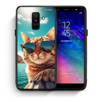 Thumbnail for Θήκη Samsung A6+ 2018 Summer Cat από τη Smartfits με σχέδιο στο πίσω μέρος και μαύρο περίβλημα | Samsung A6+ 2018 Summer Cat case with colorful back and black bezels