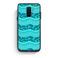 Thumbnail for samsung A6 Plus Swimming Dolphins θήκη από τη Smartfits με σχέδιο στο πίσω μέρος και μαύρο περίβλημα | Smartphone case with colorful back and black bezels by Smartfits