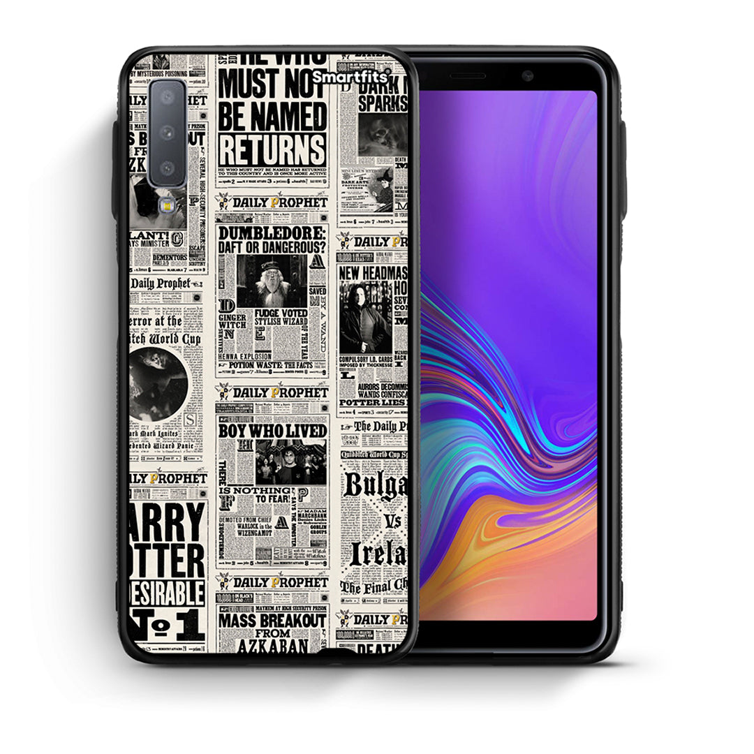 Θήκη Samsung A7 2018 Harry Paper από τη Smartfits με σχέδιο στο πίσω μέρος και μαύρο περίβλημα | Samsung A7 2018 Harry Paper case with colorful back and black bezels