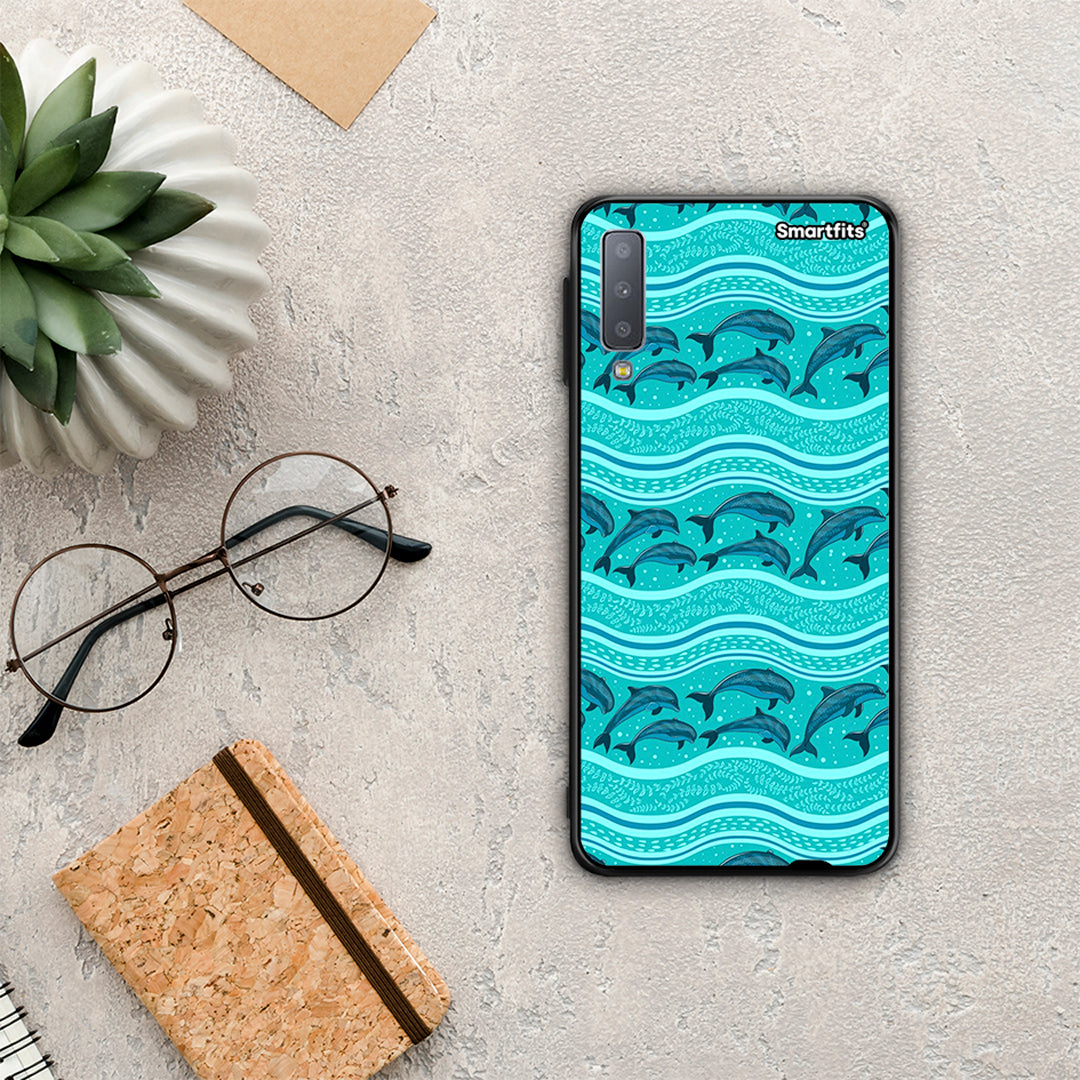 Swimming Dolphins - Samsung Galaxy A7 2018 case