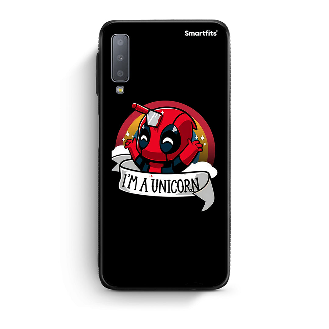 samsung A7 Unicorn Deadpool θήκη από τη Smartfits με σχέδιο στο πίσω μέρος και μαύρο περίβλημα | Smartphone case with colorful back and black bezels by Smartfits