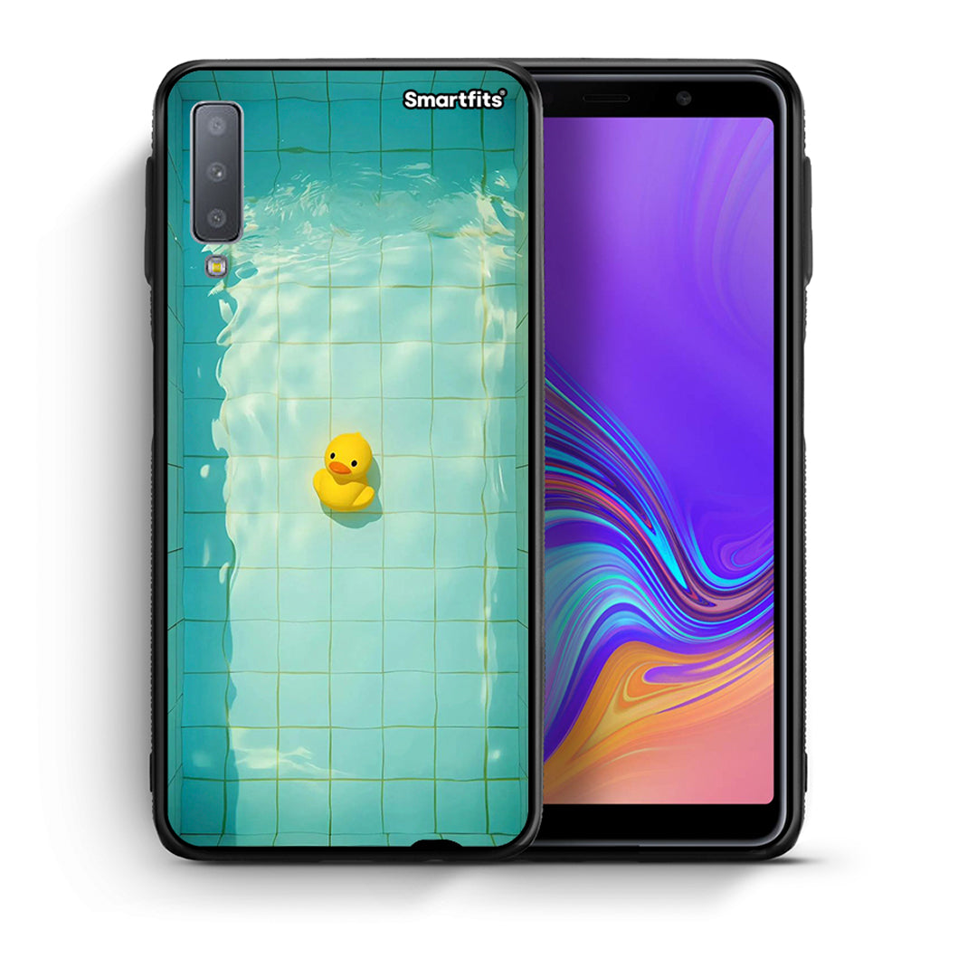 Θήκη Samsung A7 2018 Yellow Duck από τη Smartfits με σχέδιο στο πίσω μέρος και μαύρο περίβλημα | Samsung A7 2018 Yellow Duck case with colorful back and black bezels