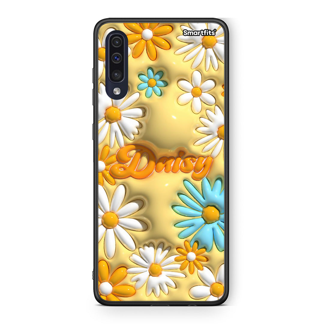 Samsung A70 Bubble Daisies θήκη από τη Smartfits με σχέδιο στο πίσω μέρος και μαύρο περίβλημα | Smartphone case with colorful back and black bezels by Smartfits