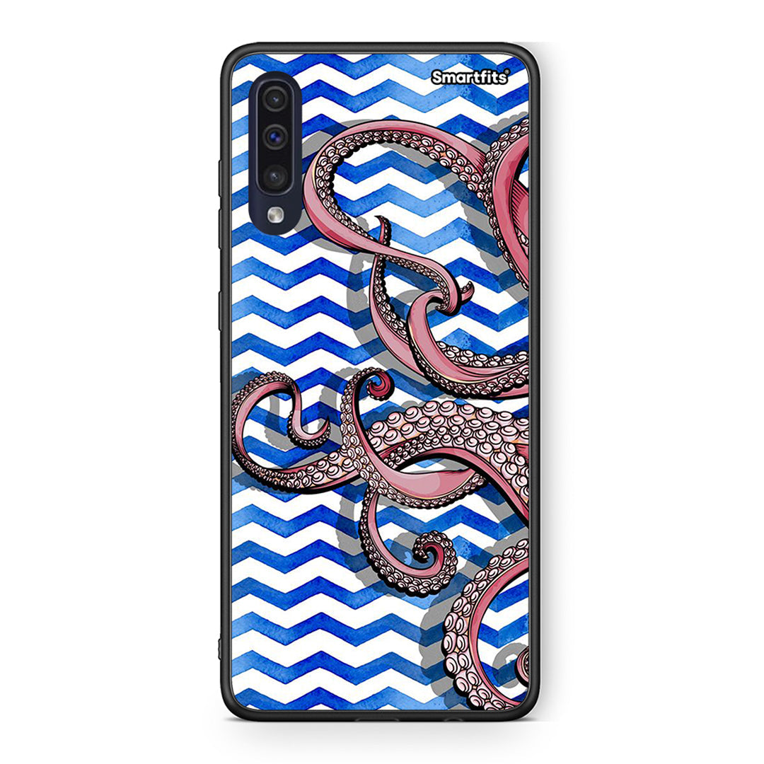 Samsung A70 Chevron Devilfish θήκη από τη Smartfits με σχέδιο στο πίσω μέρος και μαύρο περίβλημα | Smartphone case with colorful back and black bezels by Smartfits