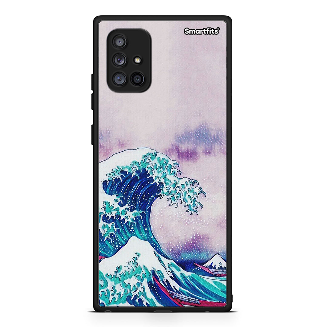 Samsung Galaxy A71 5G Blue Waves θήκη από τη Smartfits με σχέδιο στο πίσω μέρος και μαύρο περίβλημα | Smartphone case with colorful back and black bezels by Smartfits