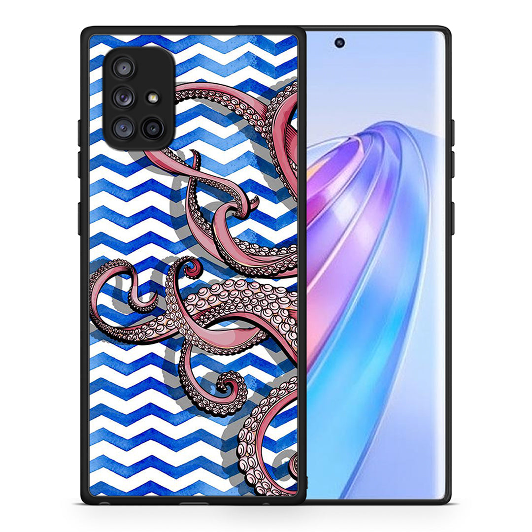 Θήκη Samsung Galaxy A71 5G Chevron Devilfish από τη Smartfits με σχέδιο στο πίσω μέρος και μαύρο περίβλημα | Samsung Galaxy A71 5G Chevron Devilfish case with colorful back and black bezels