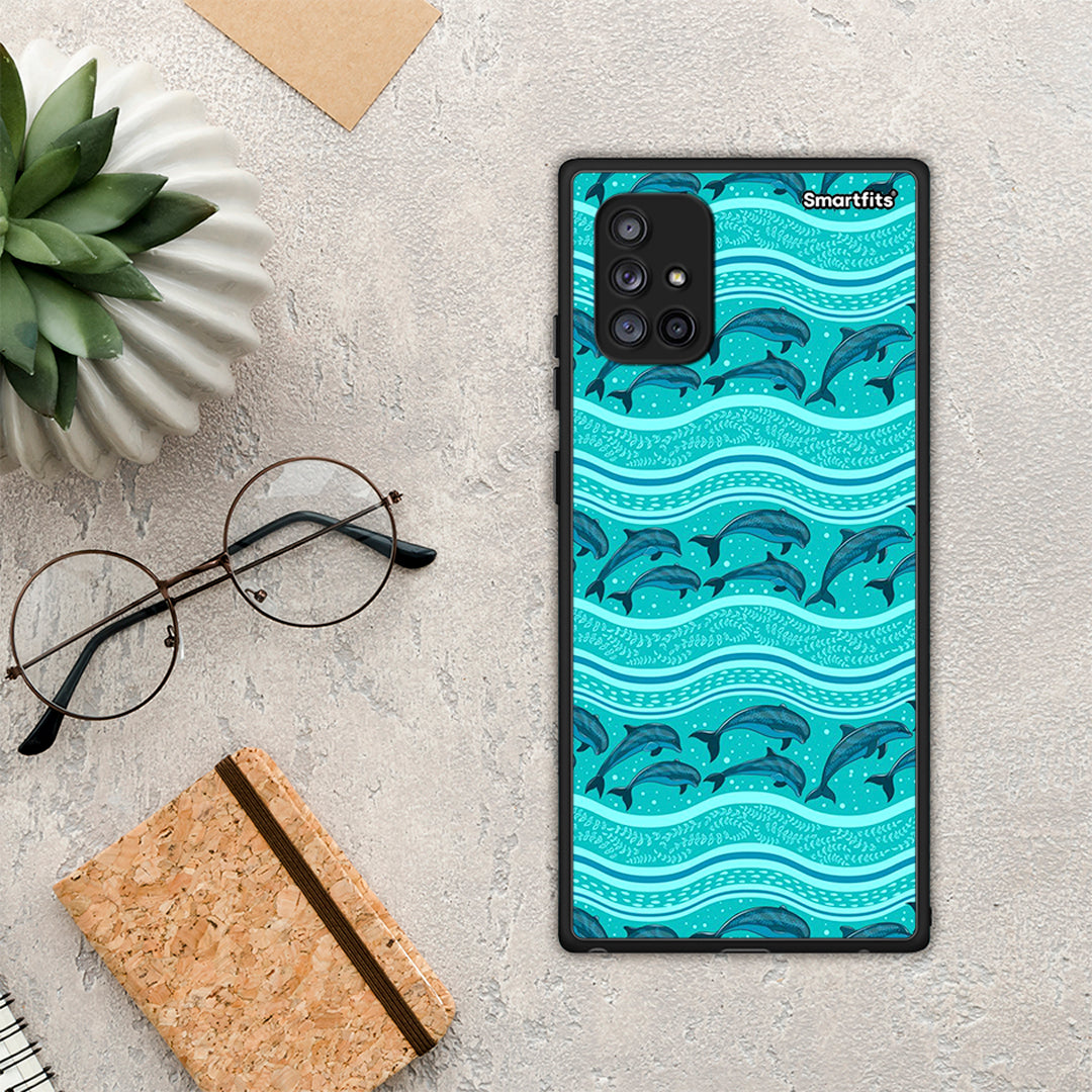 Swimming Dolphins - Samsung Galaxy A71 5G case