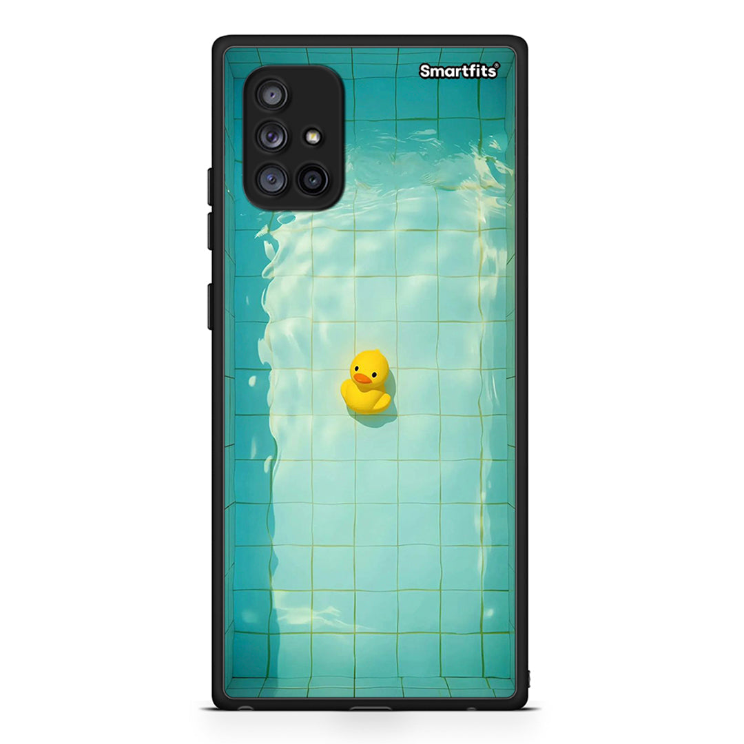 Samsung Galaxy A71 5G Yellow Duck θήκη από τη Smartfits με σχέδιο στο πίσω μέρος και μαύρο περίβλημα | Smartphone case with colorful back and black bezels by Smartfits