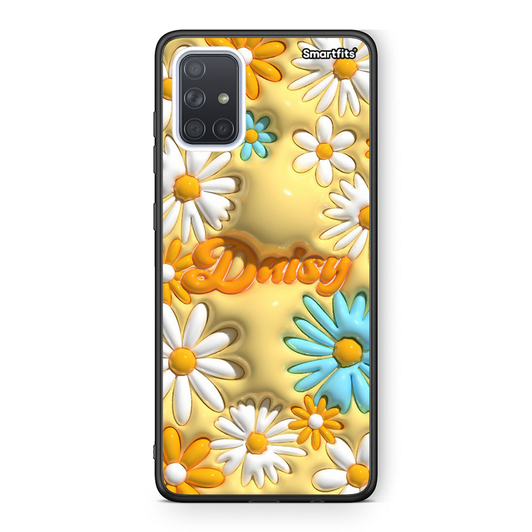 Samsung A51 Bubble Daisies θήκη από τη Smartfits με σχέδιο στο πίσω μέρος και μαύρο περίβλημα | Smartphone case with colorful back and black bezels by Smartfits