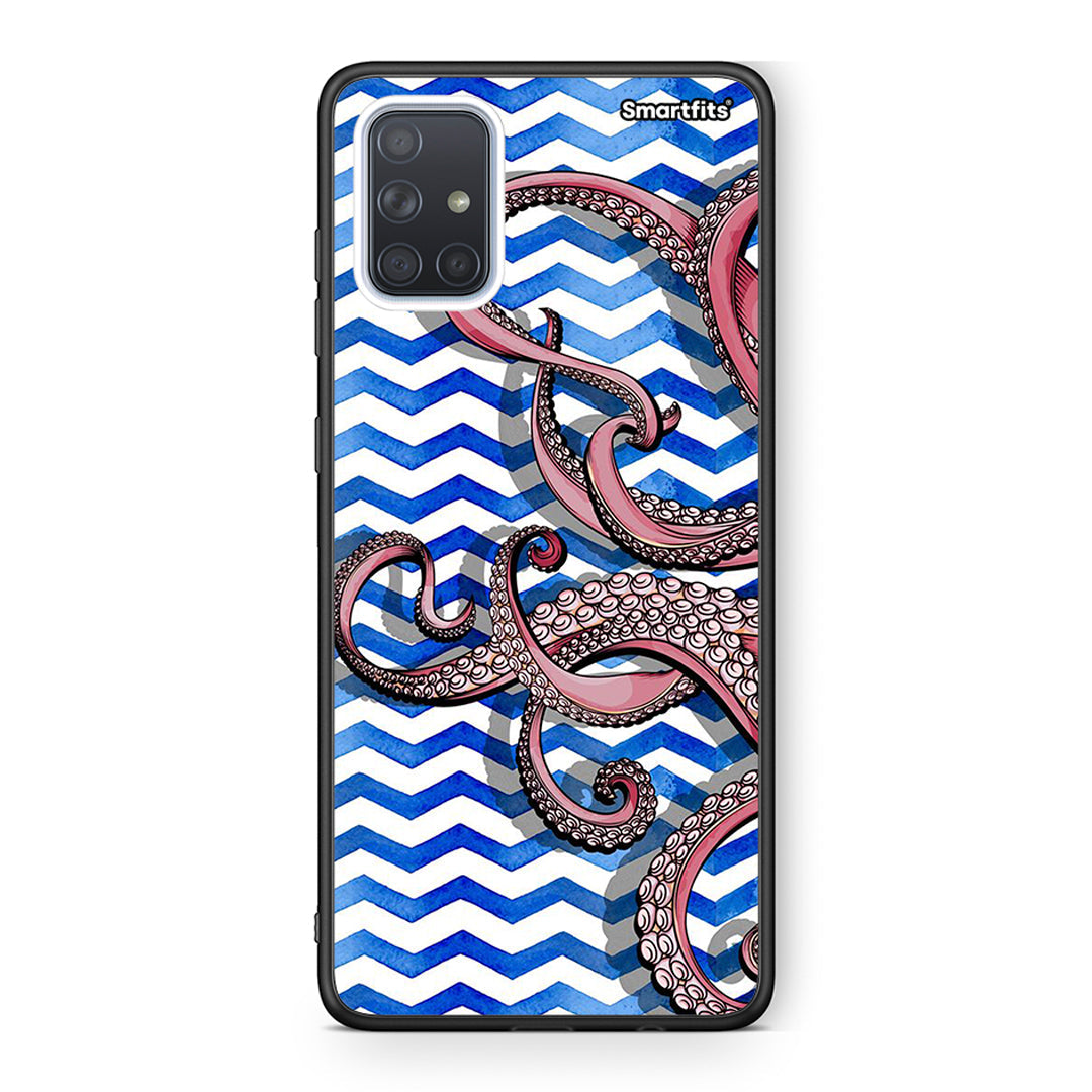 Samsung A71 Chevron Devilfish θήκη από τη Smartfits με σχέδιο στο πίσω μέρος και μαύρο περίβλημα | Smartphone case with colorful back and black bezels by Smartfits