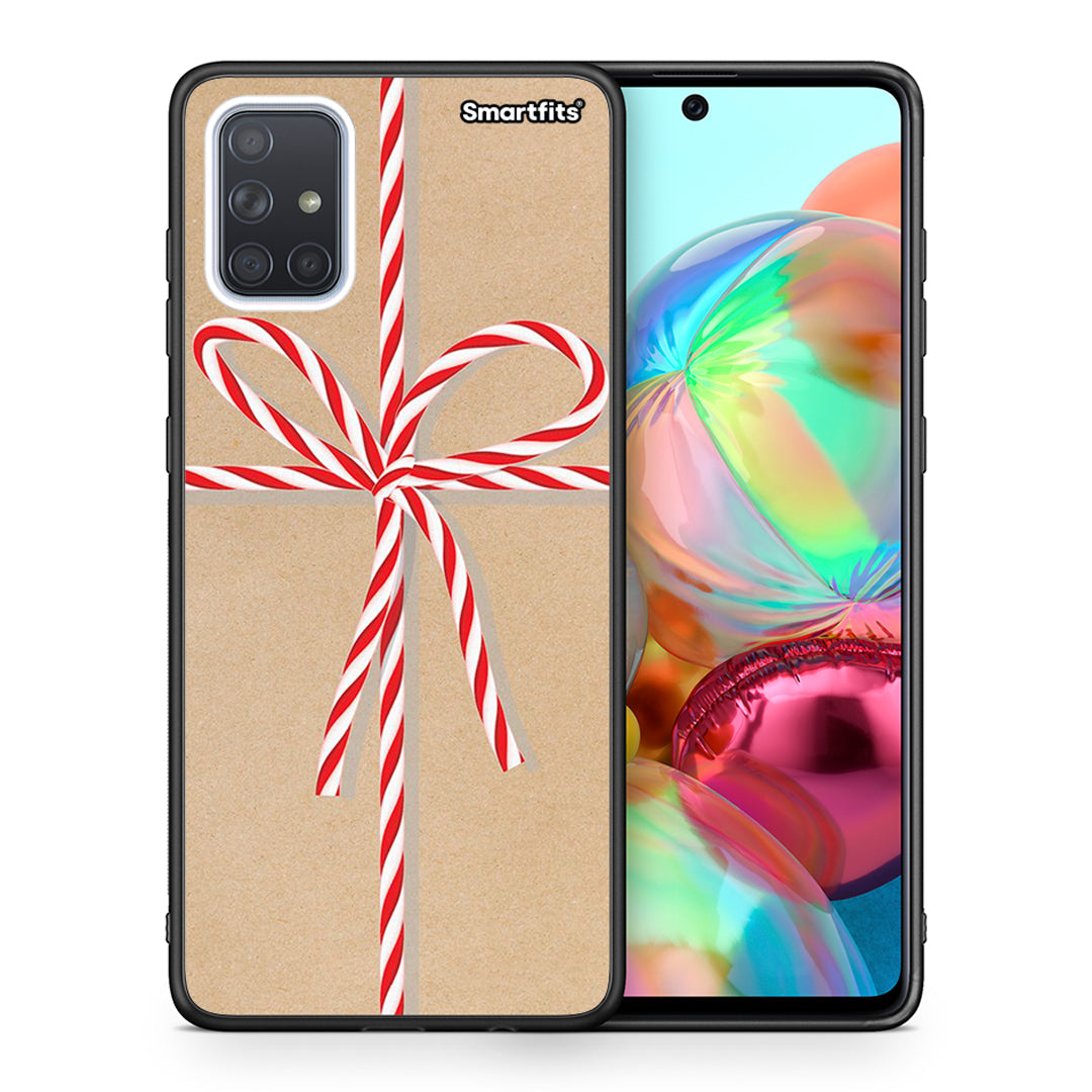 Θήκη Samsung A71 Christmas Gift από τη Smartfits με σχέδιο στο πίσω μέρος και μαύρο περίβλημα | Samsung A71 Christmas Gift case with colorful back and black bezels