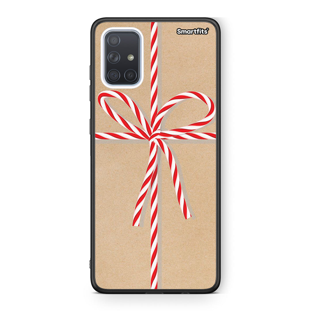 Samsung A51 Christmas Gift θήκη από τη Smartfits με σχέδιο στο πίσω μέρος και μαύρο περίβλημα | Smartphone case with colorful back and black bezels by Smartfits