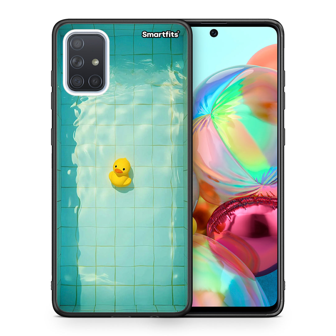 Θήκη Samsung A71 Yellow Duck από τη Smartfits με σχέδιο στο πίσω μέρος και μαύρο περίβλημα | Samsung A71 Yellow Duck case with colorful back and black bezels