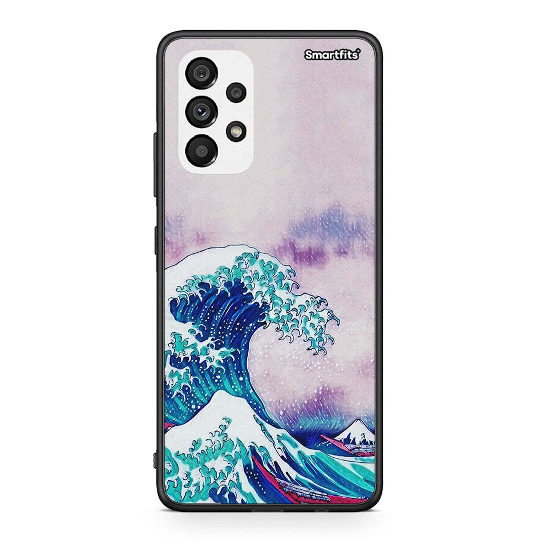 Samsung A73 5G Blue Waves θήκη από τη Smartfits με σχέδιο στο πίσω μέρος και μαύρο περίβλημα | Smartphone case with colorful back and black bezels by Smartfits