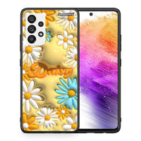 Thumbnail for Θήκη Samsung A73 5G Bubble Daisies από τη Smartfits με σχέδιο στο πίσω μέρος και μαύρο περίβλημα | Samsung A73 5G Bubble Daisies case with colorful back and black bezels